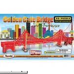 Puzzled Golden Gate Bridge 3D Woodcraft Construction Puzzle Kit Famous Scenic San Francisco Architecture Model 37 Piece Pre Colored Wooden Puzzles Building Set Famous Site Themed Toy & Games  B01J4RHL1U